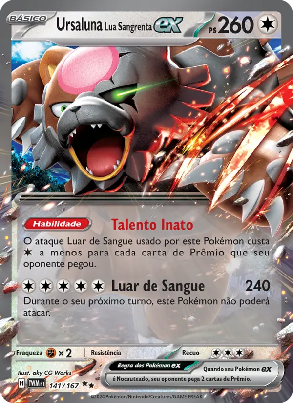 Carta Ursaluna Lua Sangrenta ex, número 141/167 da coleção Máscaras do Crepúsculo