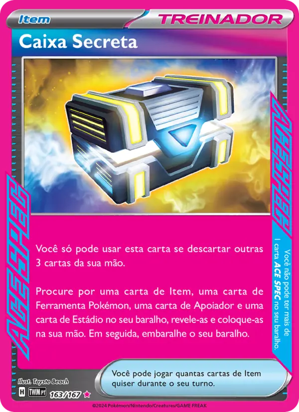 Carta Caixa Secreta, número 163/167 da coleção Máscaras do Crepúsculo