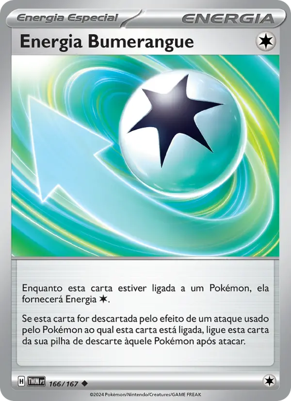 Carta Energia Bumerangue, número 166/167 da coleção Máscaras do Crepúsculo