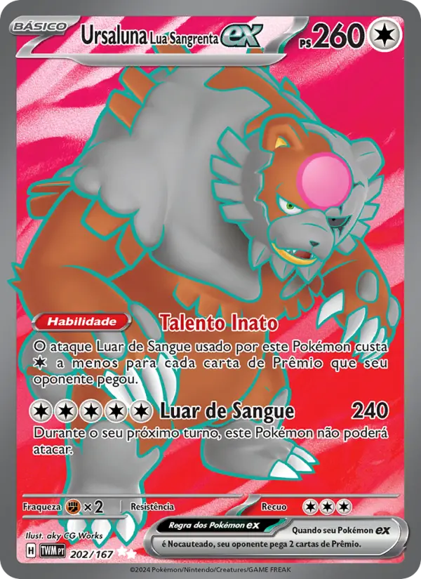 Carta Ursaluna Lua Sangrenta ex, número 202/167 da coleção Máscaras do Crepúsculo