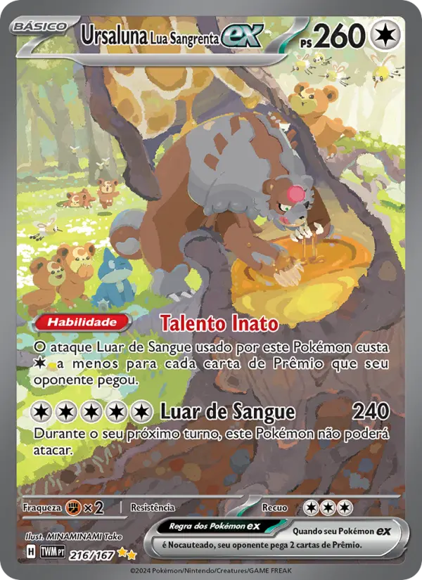 Carta Ursaluna Lua Sangrenta ex, número 216/167 da coleção Máscaras do Crepúsculo