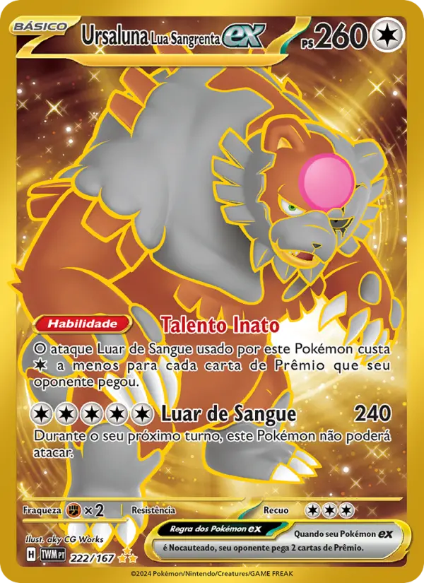 Carta Ursaluna Lua Sangrenta ex, número 222/167 da coleção Máscaras do Crepúsculo