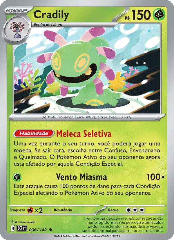 Carta Cradily, número 006/142 da coleção Coroa Estelar