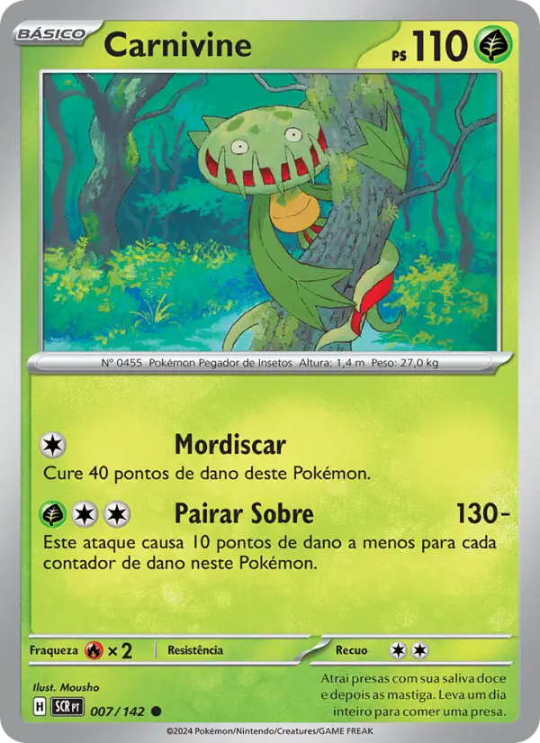 Carta Carnivine, número 007/142 da coleção Coroa Estelar