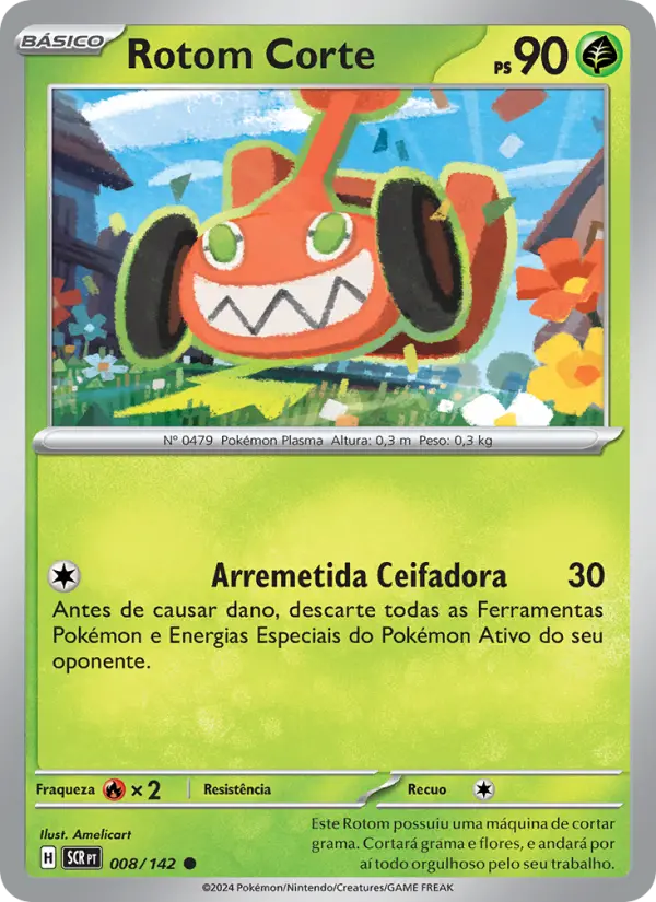 Carta Rotom Corte, número 008/142 da coleção Coroa Estelar