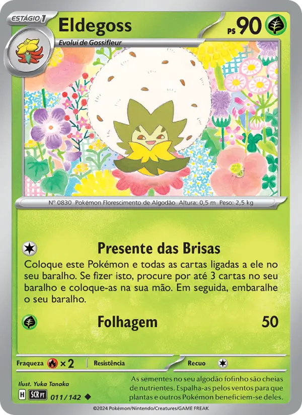 Carta Eldegoss, número 011/142 da coleção Coroa Estelar