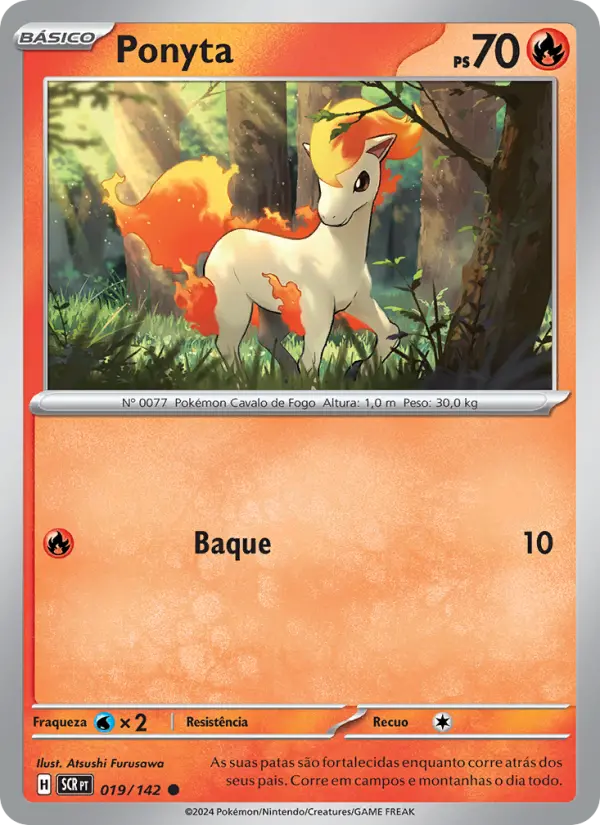 Carta Ponyta, número 019/142 da coleção Coroa Estelar