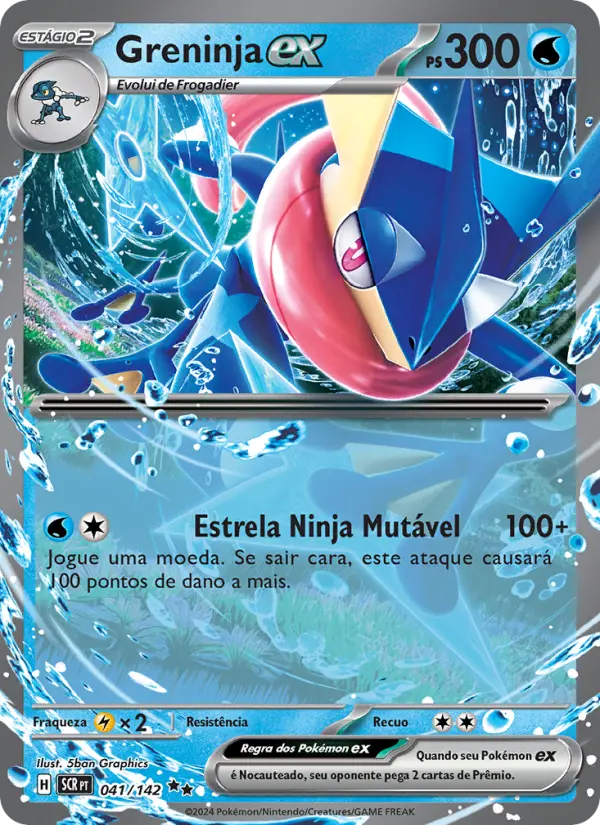 Carta Greninja ex, número 041/142 da coleção Coroa Estelar