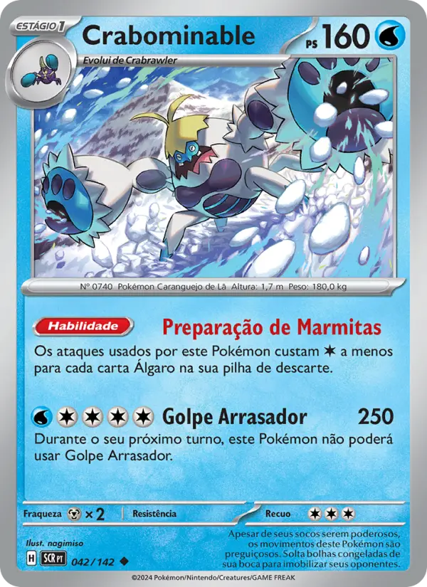Carta Crabominable, número 042/142 da coleção Coroa Estelar