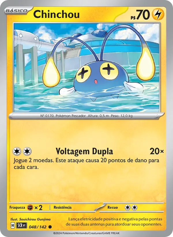 Carta Chinchou, número 048/142 da coleção Coroa Estelar