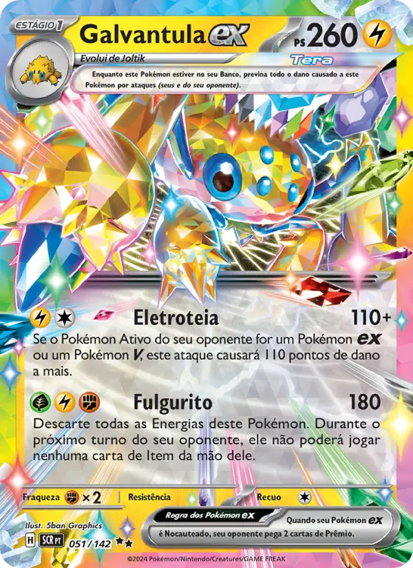 Carta Galvantula ex, número 051/142 da coleção Coroa Estelar