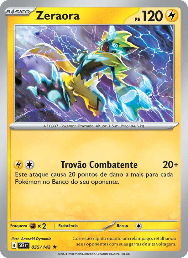 Carta Zeraora, número 055/142 da coleção Coroa Estelar