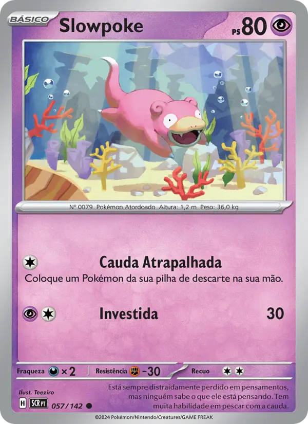Carta Slowpoke, número 057/142 da coleção Coroa Estelar