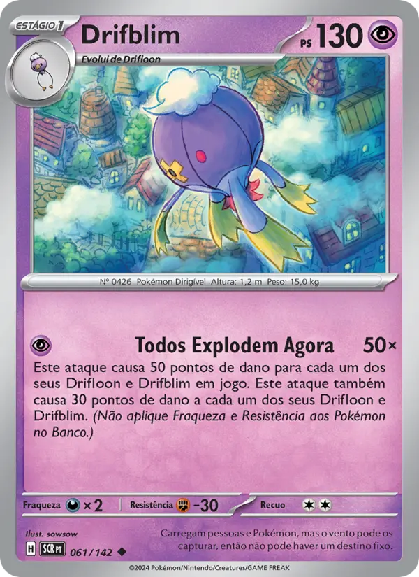 Carta Drifblim, número 061/142 da coleção Coroa Estelar