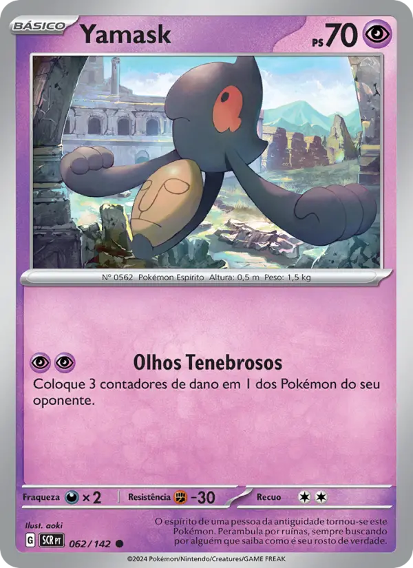 Carta Yamask, número 062/142 da coleção Coroa Estelar