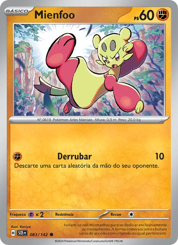 Carta Mienfoo, número 083/142 da coleção Coroa Estelar