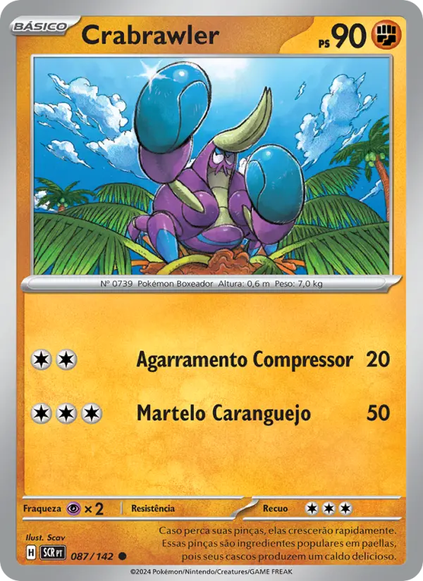Carta Crabrawler, número 087/142 da coleção Coroa Estelar