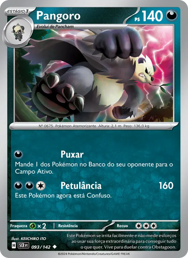 Carta Pangoro, número 093/142 da coleção Coroa Estelar