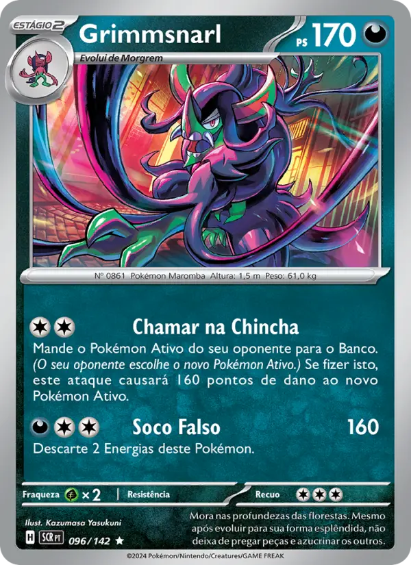 Carta Grimmsnarl, número 096/142 da coleção Coroa Estelar
