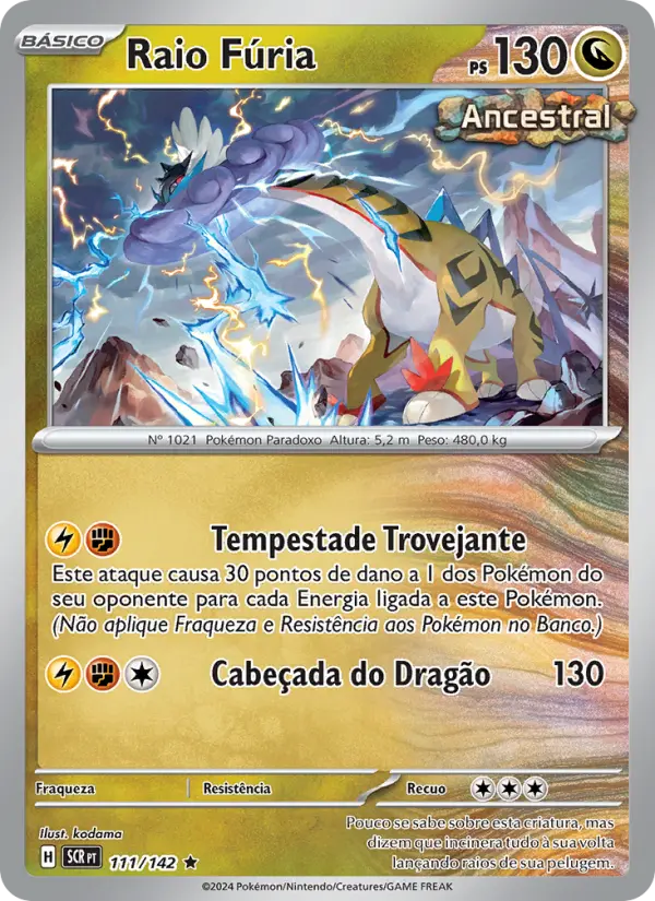 Carta Raio Fúria, número 111/142 da coleção Coroa Estelar