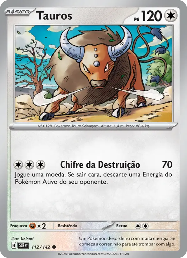 Carta Tauros, número 112/142 da coleção Coroa Estelar