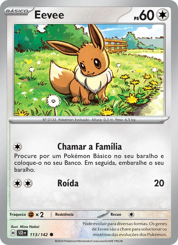 Carta Eevee, número 113/142 da coleção Coroa Estelar