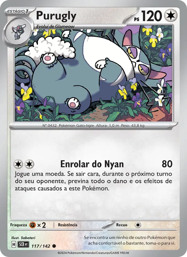 Carta Purugly, número 117/142 da coleção Coroa Estelar