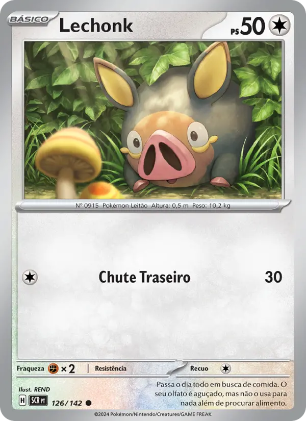 Carta Lechonk, número 126/142 da coleção Coroa Estelar