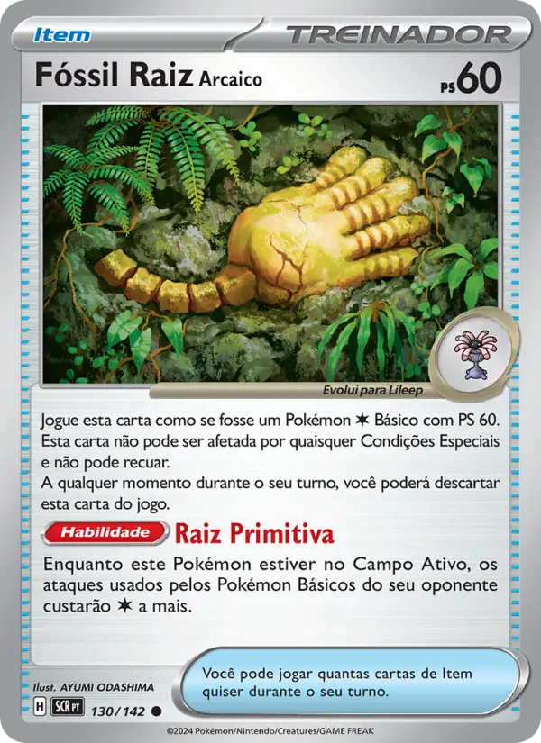 Carta Fóssil Raiz Arcaico, número 130/142 da coleção Coroa Estelar