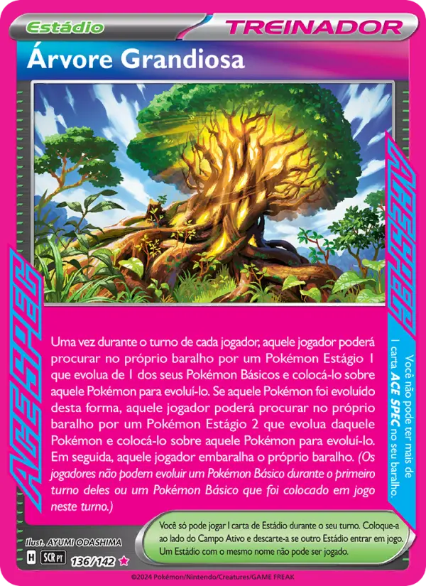 Carta Árvore Grandiosa, número 136/142 da coleção Coroa Estelar