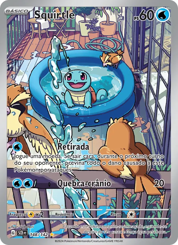 Carta Squirtle, número 148/142 da coleção Coroa Estelar