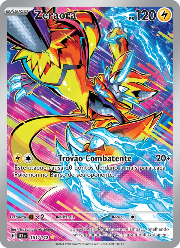 Carta Zeraora, número 151/142 da coleção Coroa Estelar