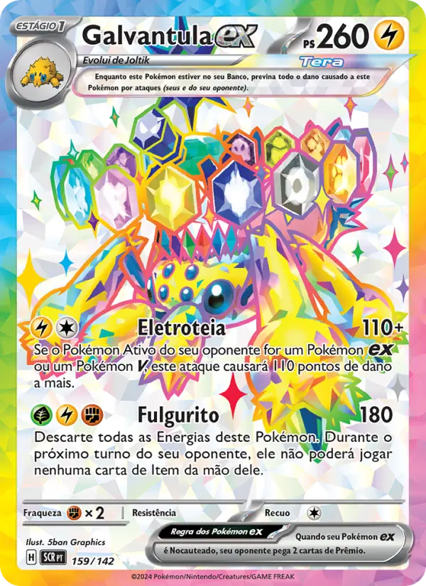 Carta Galvantula ex, número 159/142 da coleção Coroa Estelar