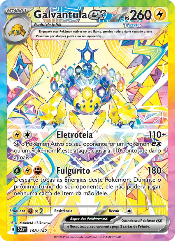 Carta Galvantula ex, número 168/142 da coleção Coroa Estelar