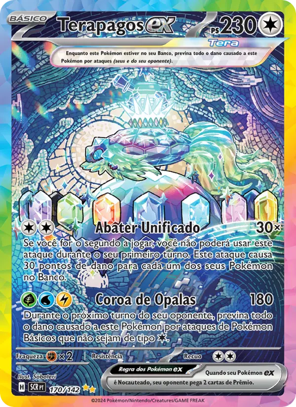 Carta Terapagos ex, número 170/142 da coleção Coroa Estelar