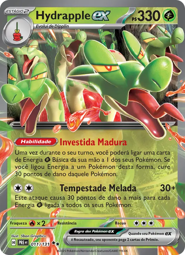 Carta Hydrapple ex, número 011/131 da coleção Evoluções Prismáticas