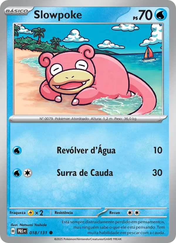 Carta Slowpoke, número 018/131 da coleção Evoluções Prismáticas