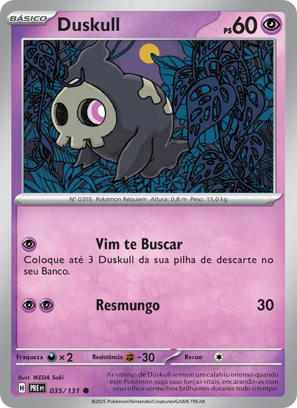Carta Duskull, número 035/131 da coleção Evoluções Prismáticas