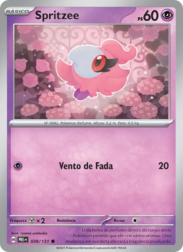 Carta Spritzee, número 038/131 da coleção Evoluções Prismáticas