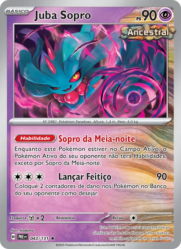 Carta Juba Sopro, número 043/131 da coleção Evoluções Prismáticas