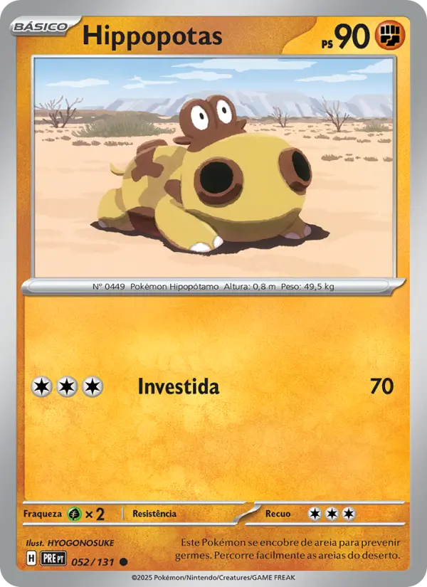 Carta Hippopotas, número 052/131 da coleção Evoluções Prismáticas