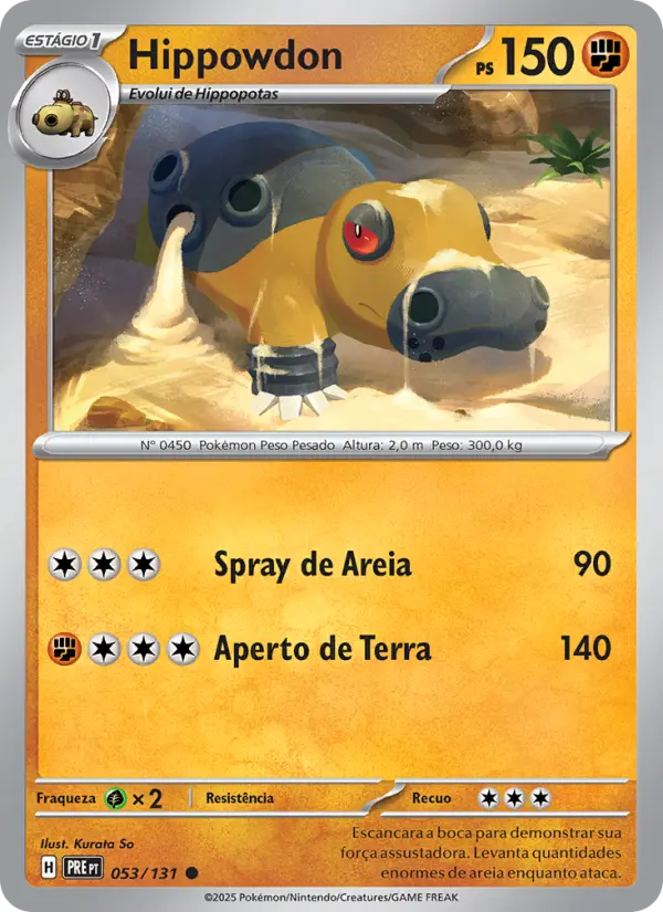 Carta Hippowdon, número 053/131 da coleção Evoluções Prismáticas