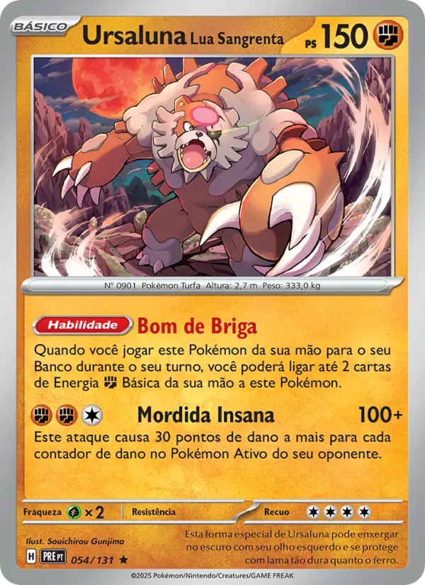 Carta Ursaluna Lua Sangrenta, número 054/131 da coleção Evoluções Prismáticas