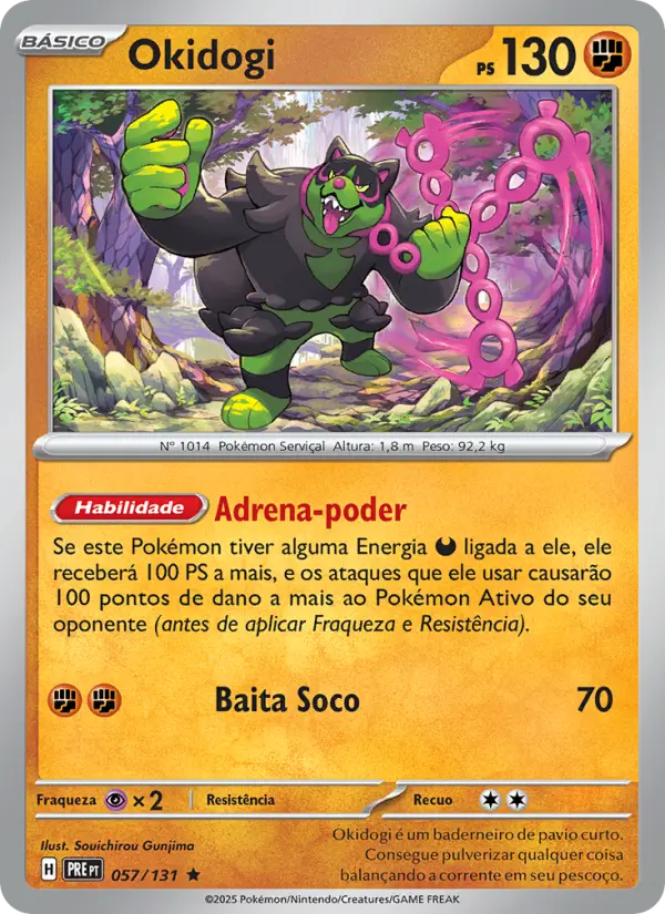 Carta Okidogi, número 057/131 da coleção Evoluções Prismáticas