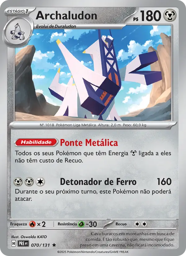Carta Archaludon, número 070/131 da coleção Evoluções Prismáticas