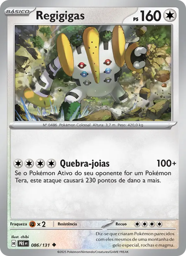 Carta Regigigas, número 086/131 da coleção Evoluções Prismáticas