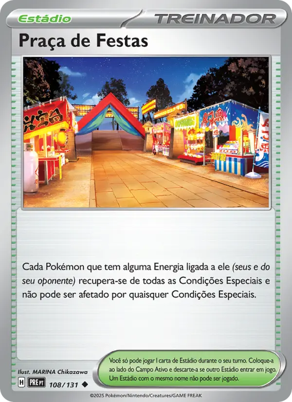 Carta Praça de Festas, número 108/131 da coleção Evoluções Prismáticas