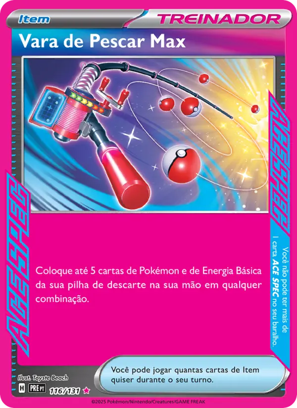 Carta Vara de Pescar Max, número 116/131 da coleção Evoluções Prismáticas