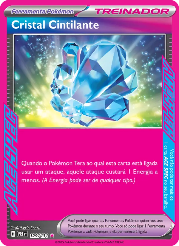 Carta Cristal Cintilante, número 129/131 da coleção Evoluções Prismáticas