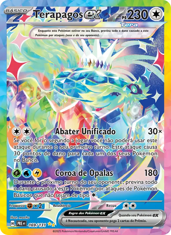 Carta Terapagos ex, número 169/131 da coleção Evoluções Prismáticas